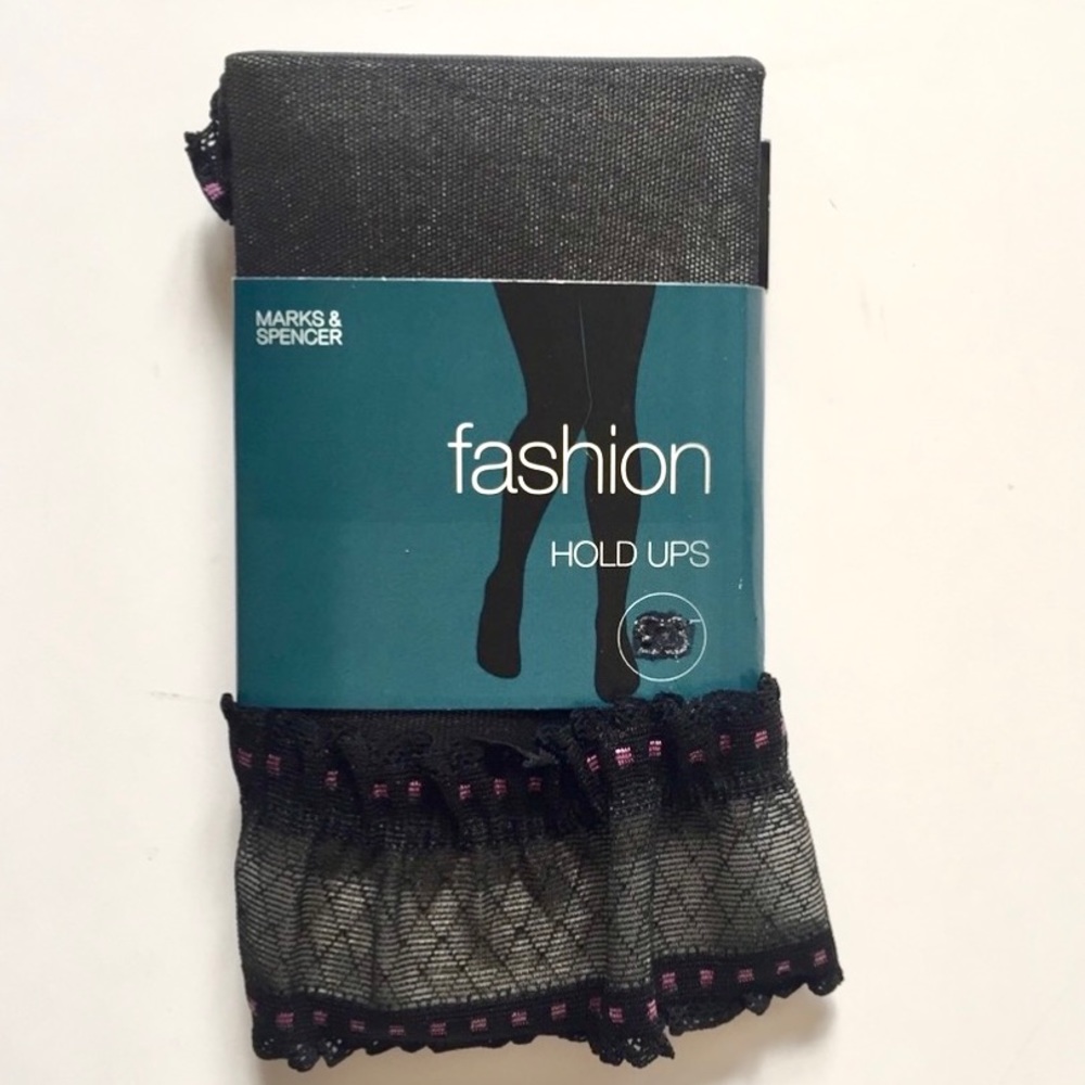 Marks & Spencer’s thigh-high stockings long mesh fishnet Hold Ups socks